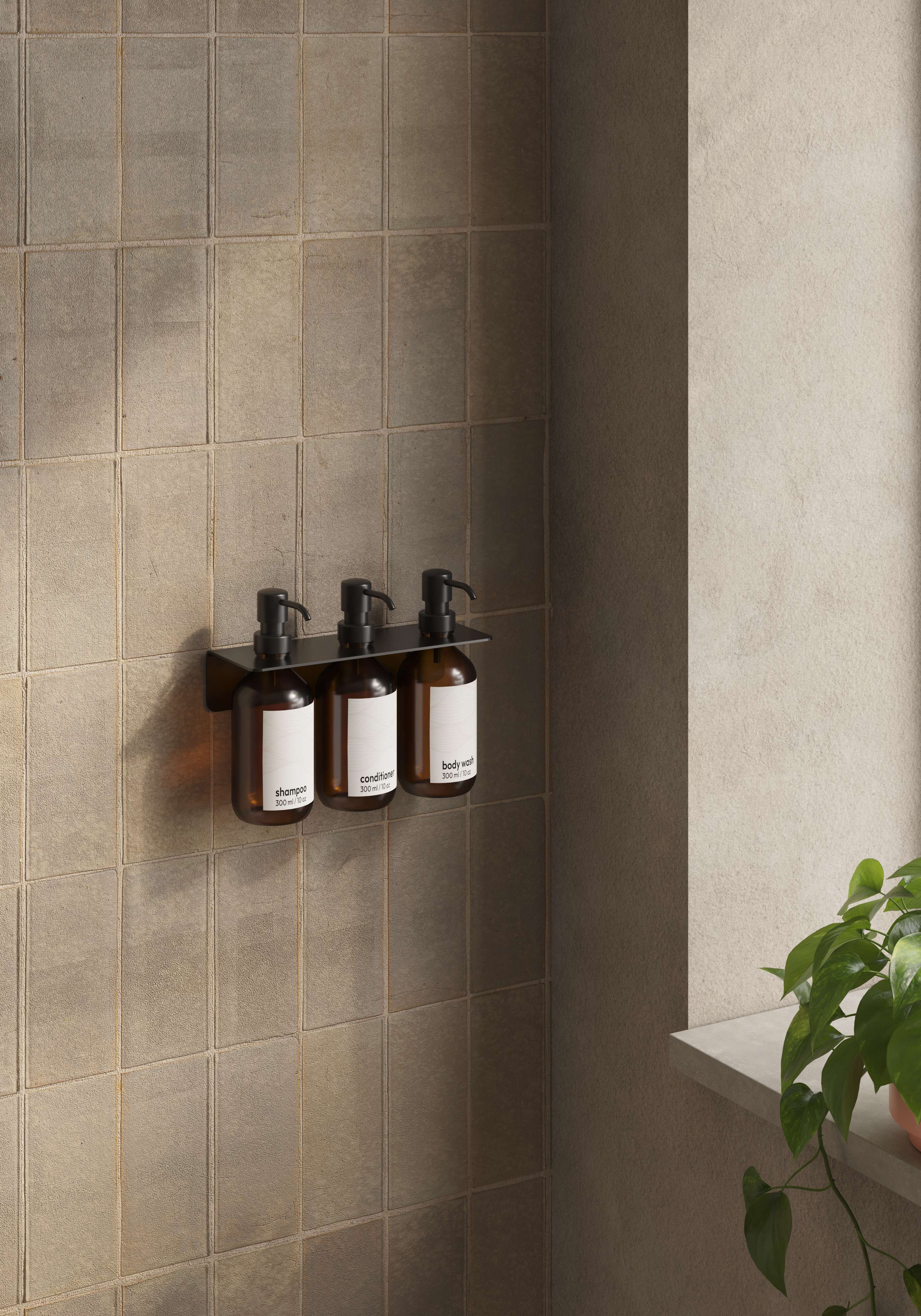 Dispensador triple de pared Manillons Torrent - Negro mate Negro mate-2