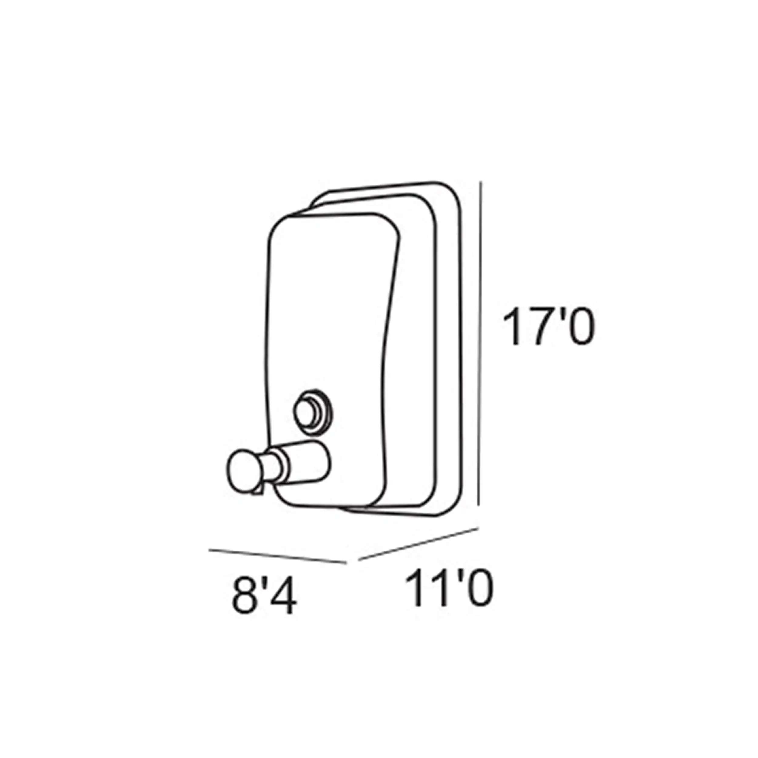 Dosificador de jabón de pared rectangular Manillons Torrent - Cromo Cromo-2