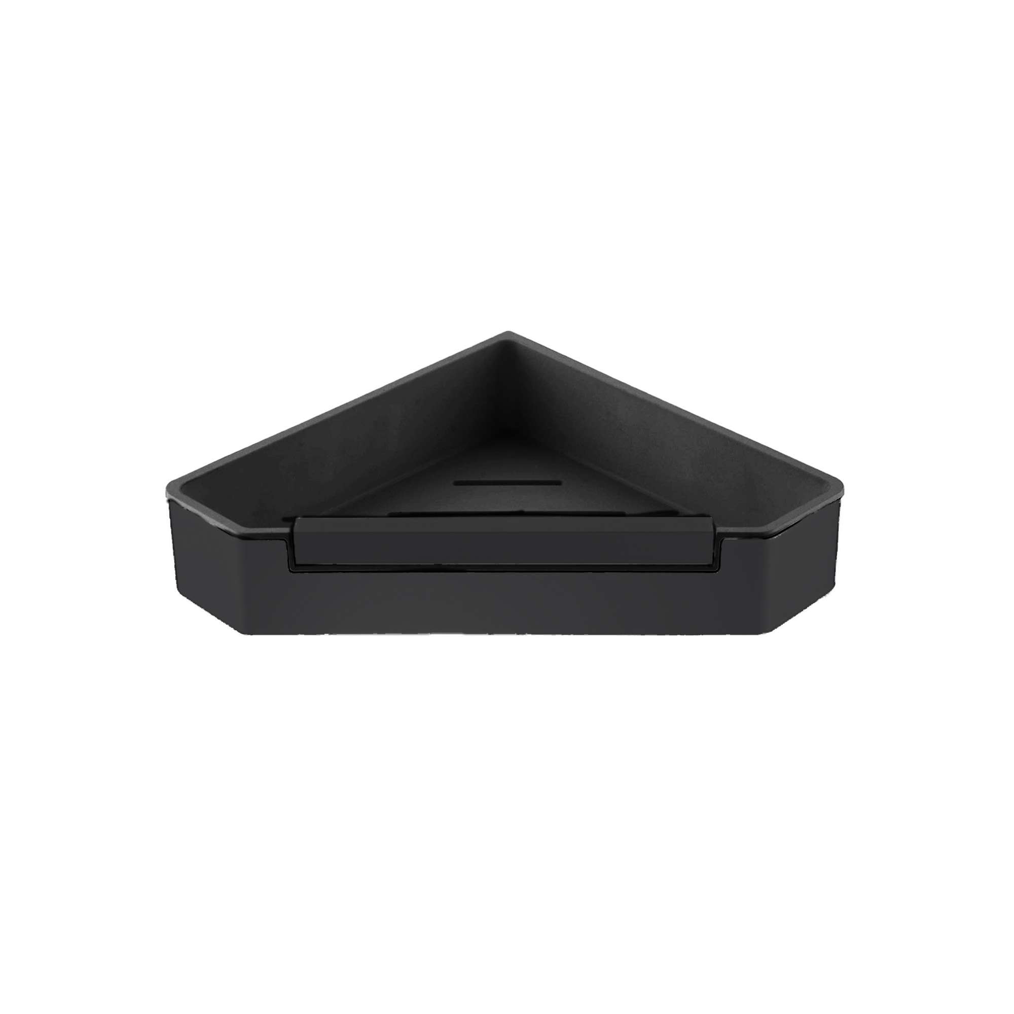 Imagen 1 de Cesta rinconera de ducha con limpiamamparas Manillons Torrent - Negro mate Negro mate