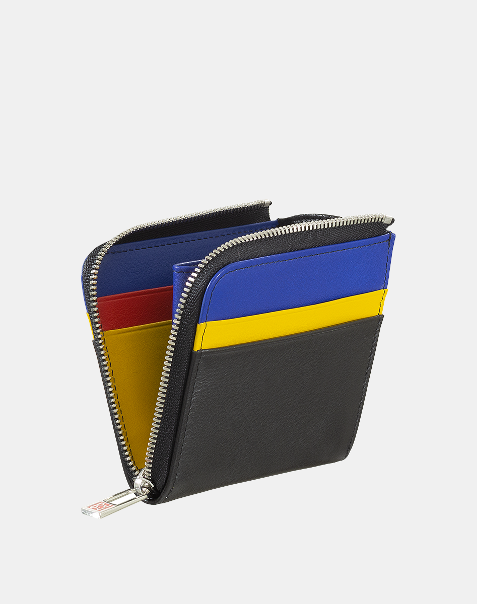 Cremallera Billeteras Hombre Piel DAVILETTO Tarjetero Con Monedero