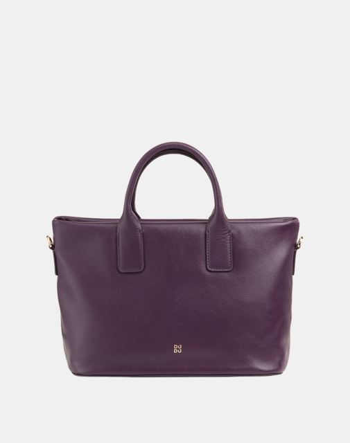 Imagen 0 de Bolso de mano multiposición de piel con cremallera