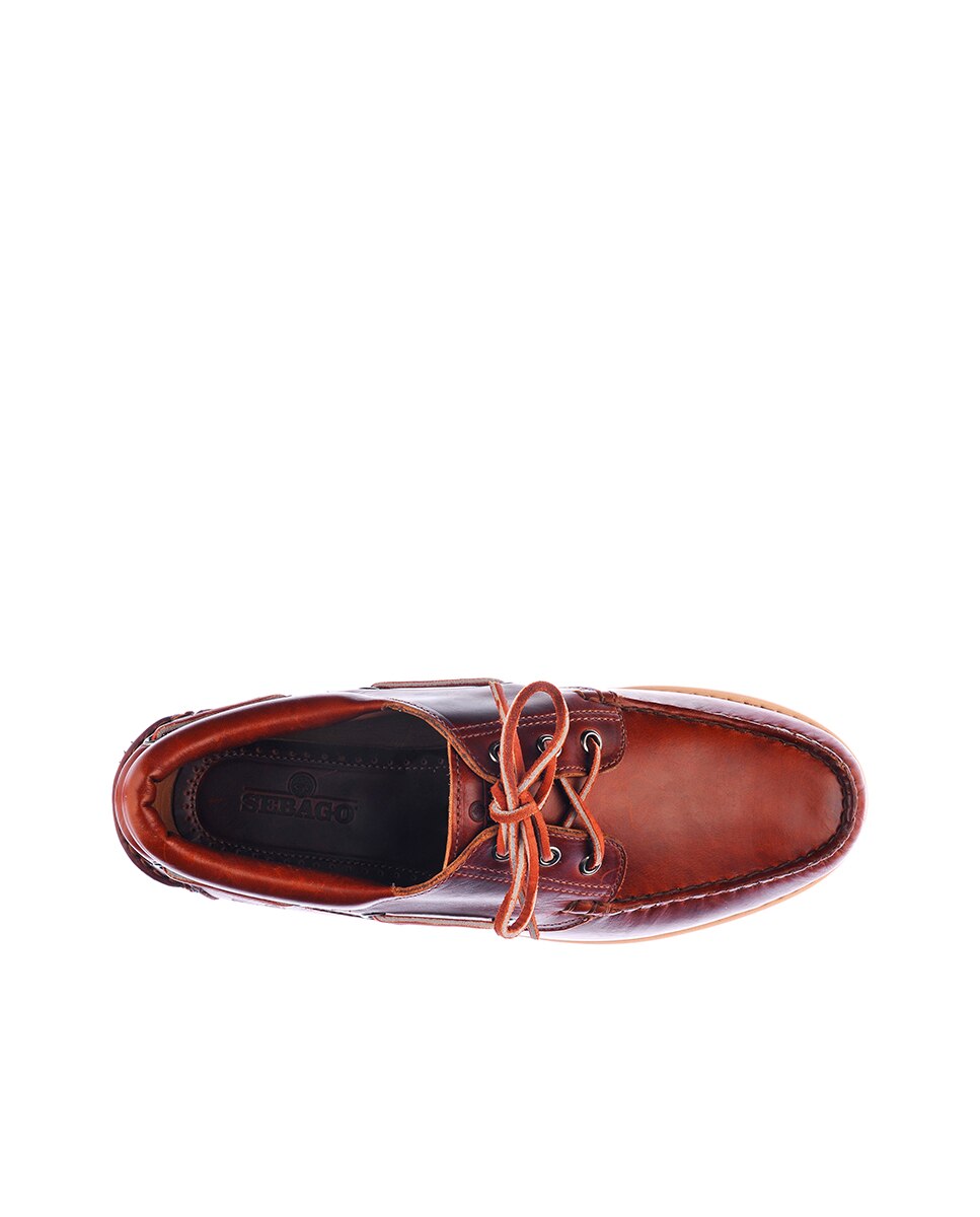 Náuticos de hombre de piel con cordones - Sebago - Marrón Marrón-4