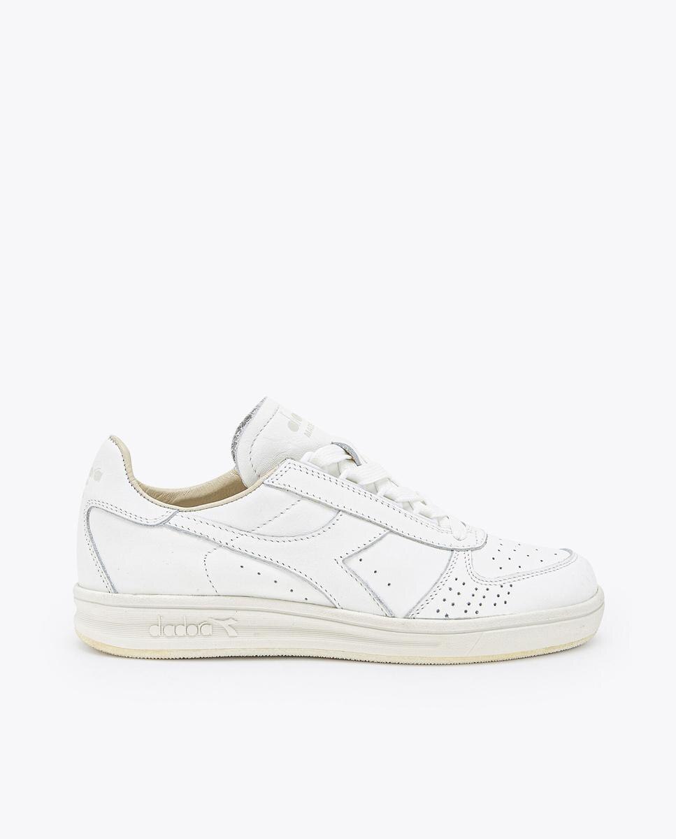 Zapatillas de piel unisex color blanco con cordones
