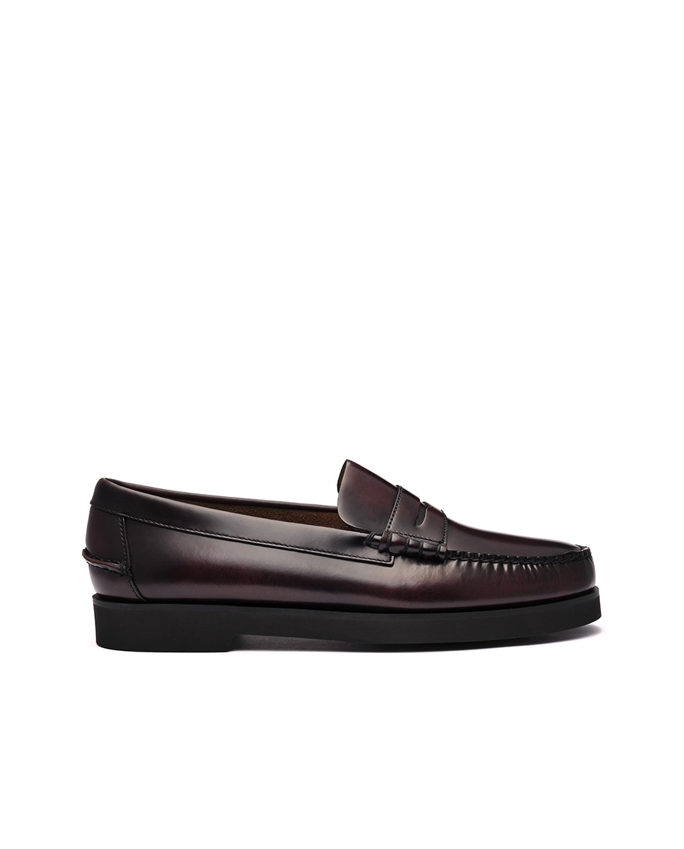 Imagen 1 de Mocasines de hombre de piel en color granate Granate
