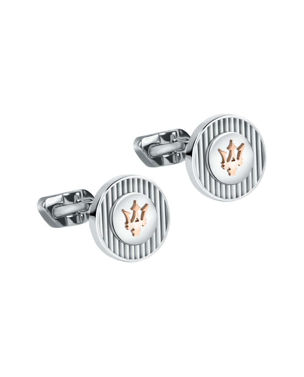 Imagen 0 de Gemelos de hombre Cufflinks de acero plateada Plata