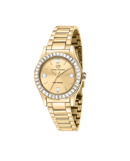 Imagen 0 de Reloj de mujer Chiara watches conteporary R1953102501 de acero y correa dorada
