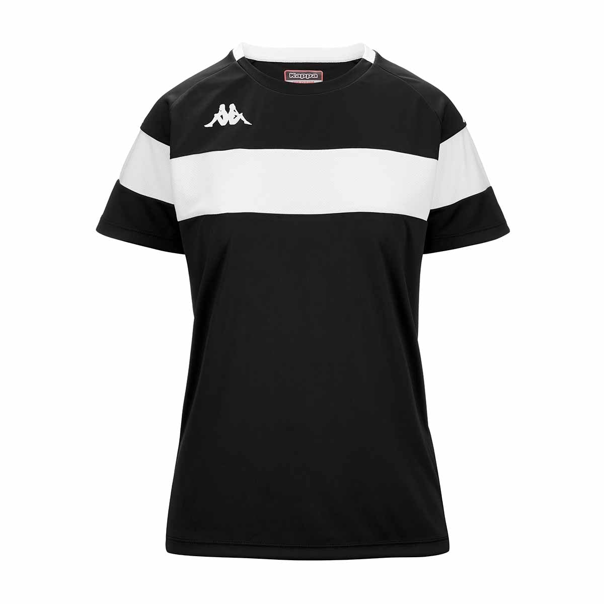 Camiseta de fútbol de mujer Dareta Kappa - Negro / Blanco Negro / Blanco-1
