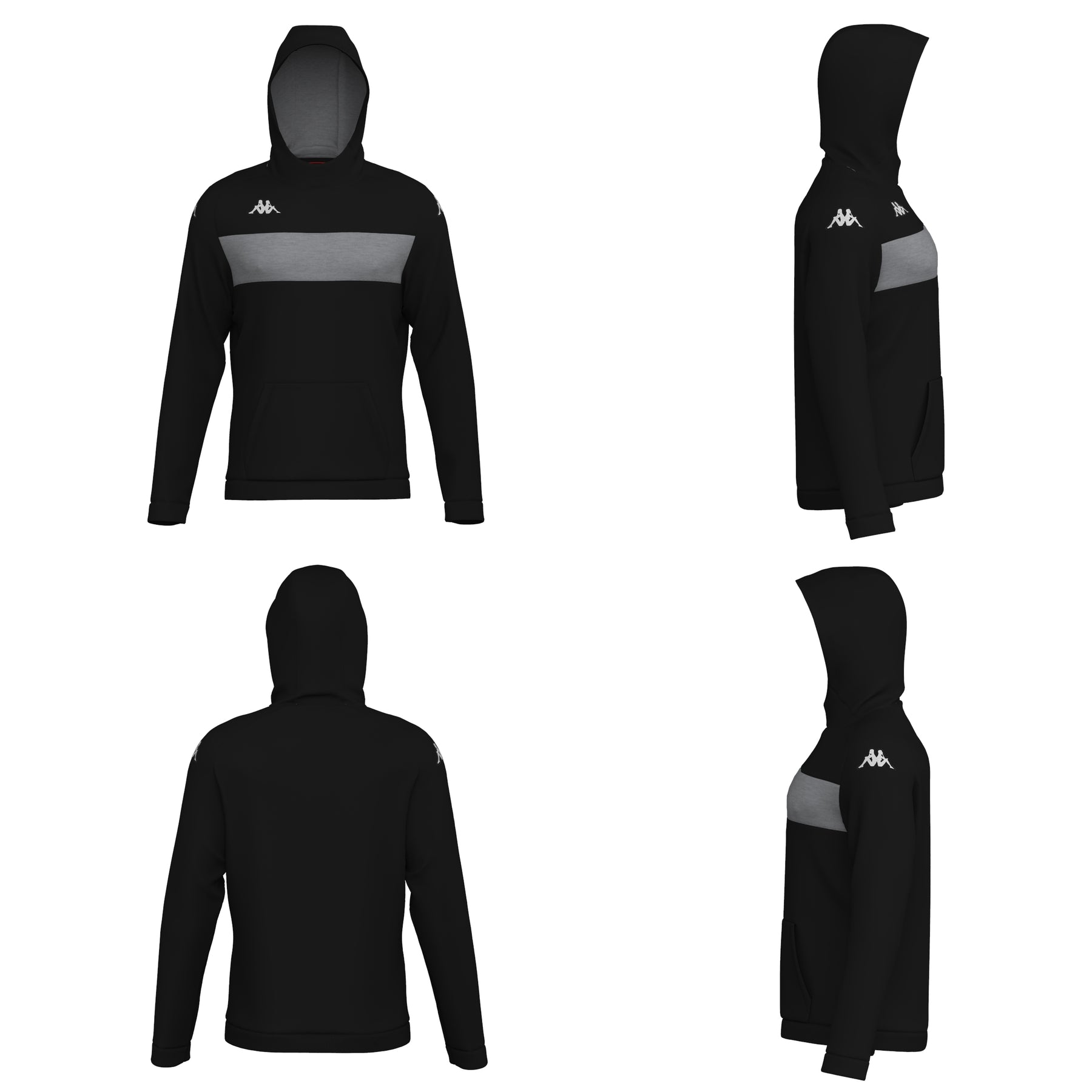 Imagen 3 de Sudadera de hombre Daccio Kappa - Negro / Gris Negro / Gris