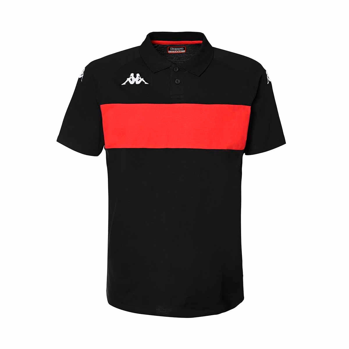 Polo de hombre Dianetti Kappa - Negro / Rojo Negro / Rojo-1