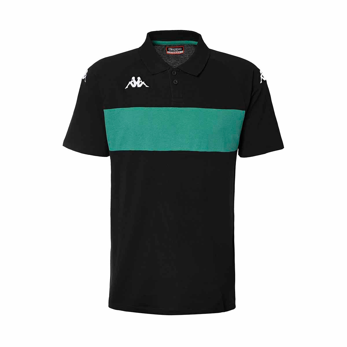 Polo de hombre Dianetti Kappa - Negro / Verde Negro / Verde-1