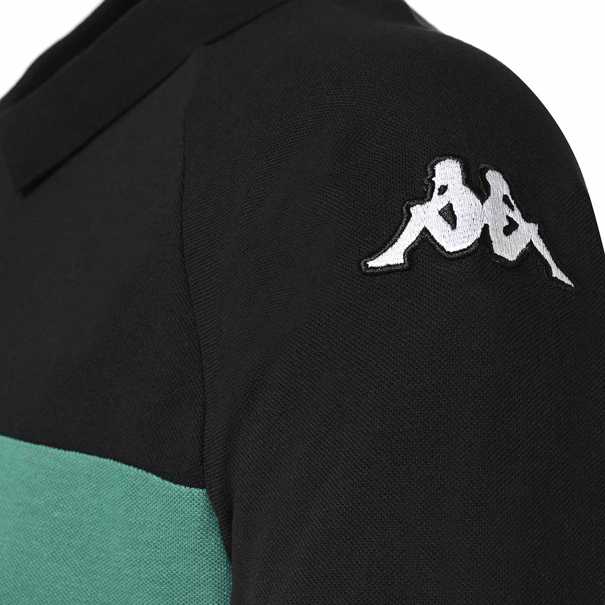 Polo de hombre Dianetti Kappa - Negro / Verde Negro / Verde-3