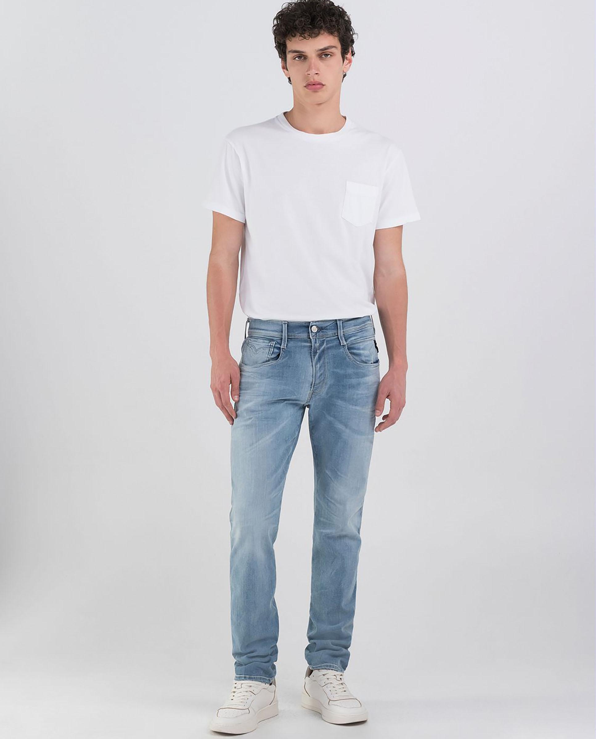 Vaquero de hombre skinny cinco bolsillos - Replay - Azul claro Azul claro-1