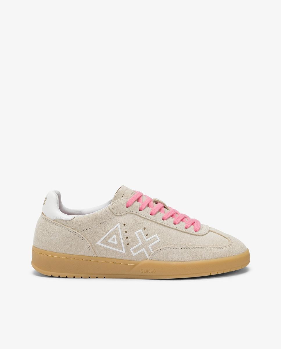 Imagen 0 de Zapatillas deportivas de mujer con cordones Beige