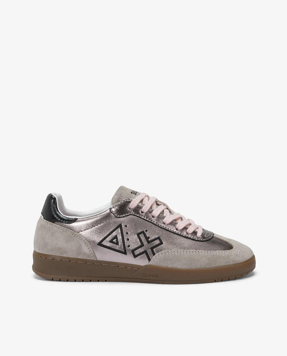 Imagen 0 de Zapatillas deportivas de mujer con cordones Plata