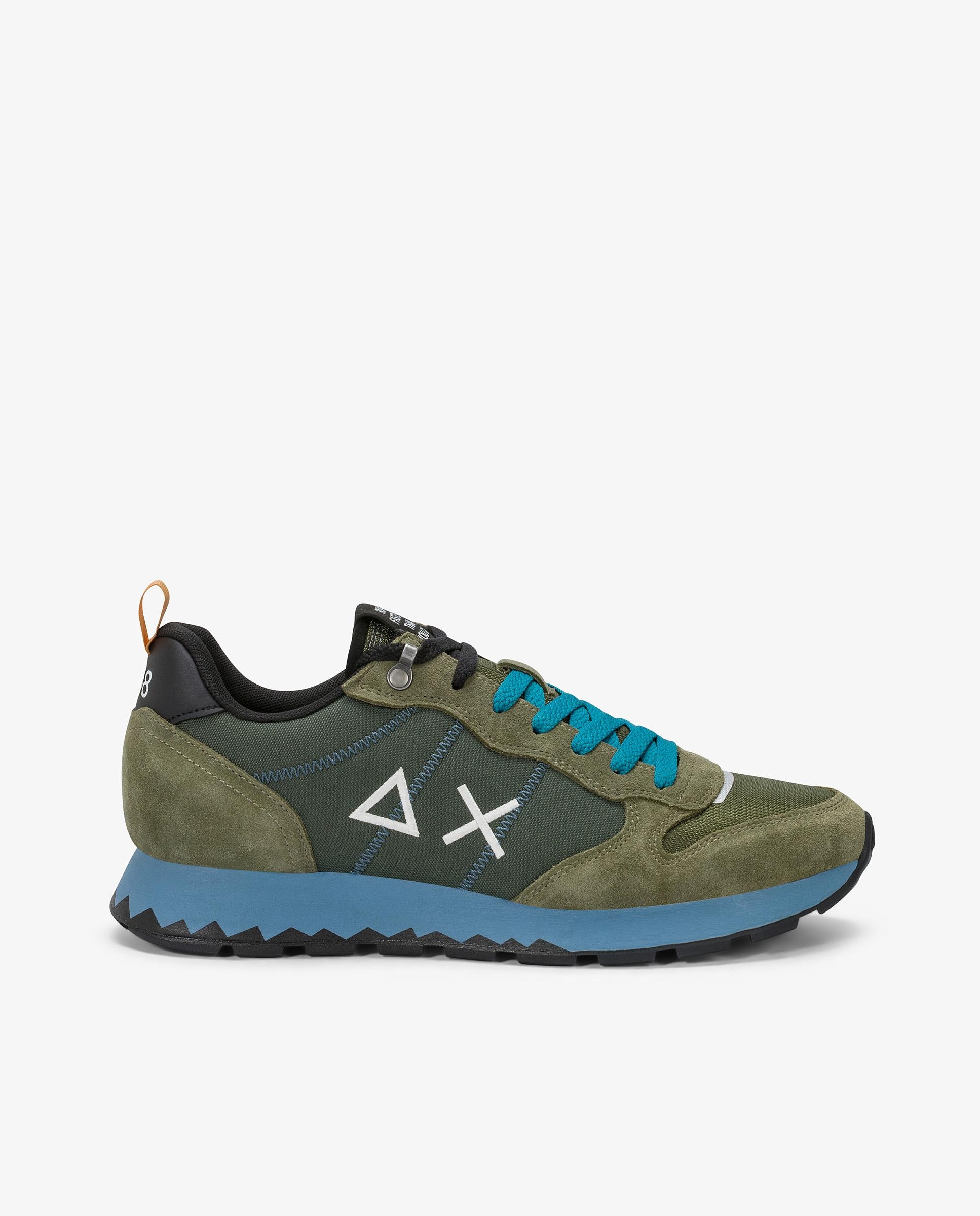 Imagen 0 de Zapatillas deportivas de hombre de piel con cordones Verde militar
