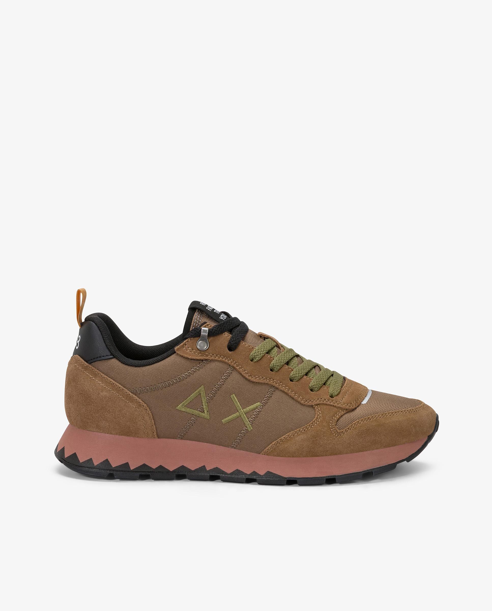 Zapatillas deportivas de hombre de piel con cordones - sun68 - Marrón Marrón-1