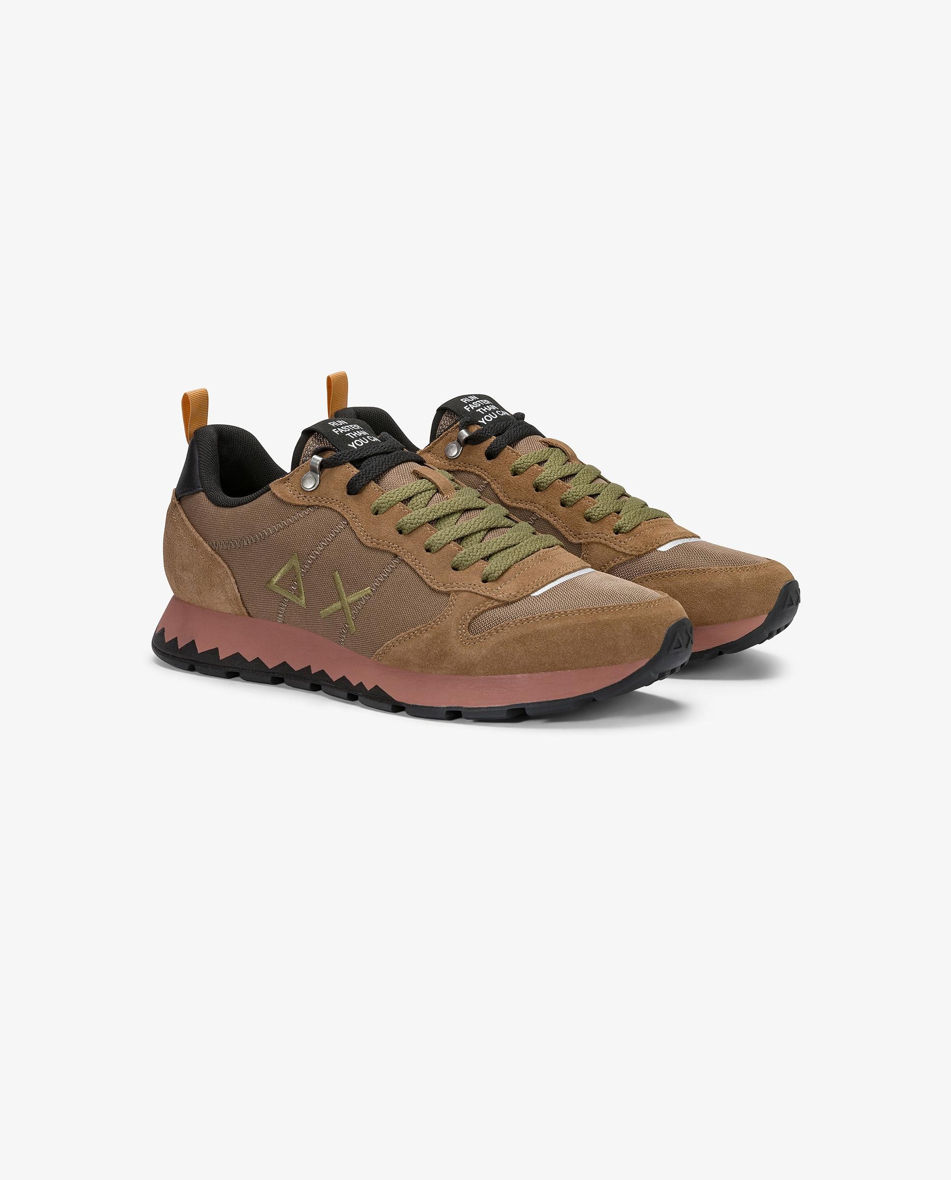 Zapatillas deportivas de hombre de piel con cordones - sun68 - Marrón Marrón-3