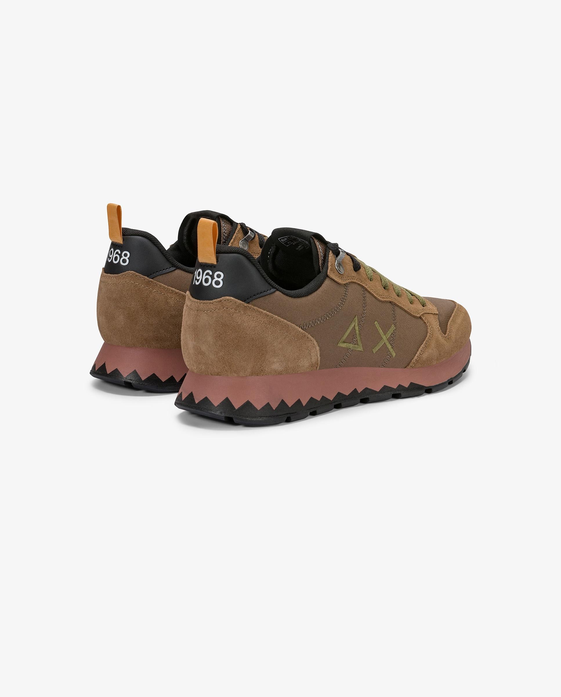 Zapatillas deportivas de hombre de piel con cordones - sun68 - Marrón Marrón-2
