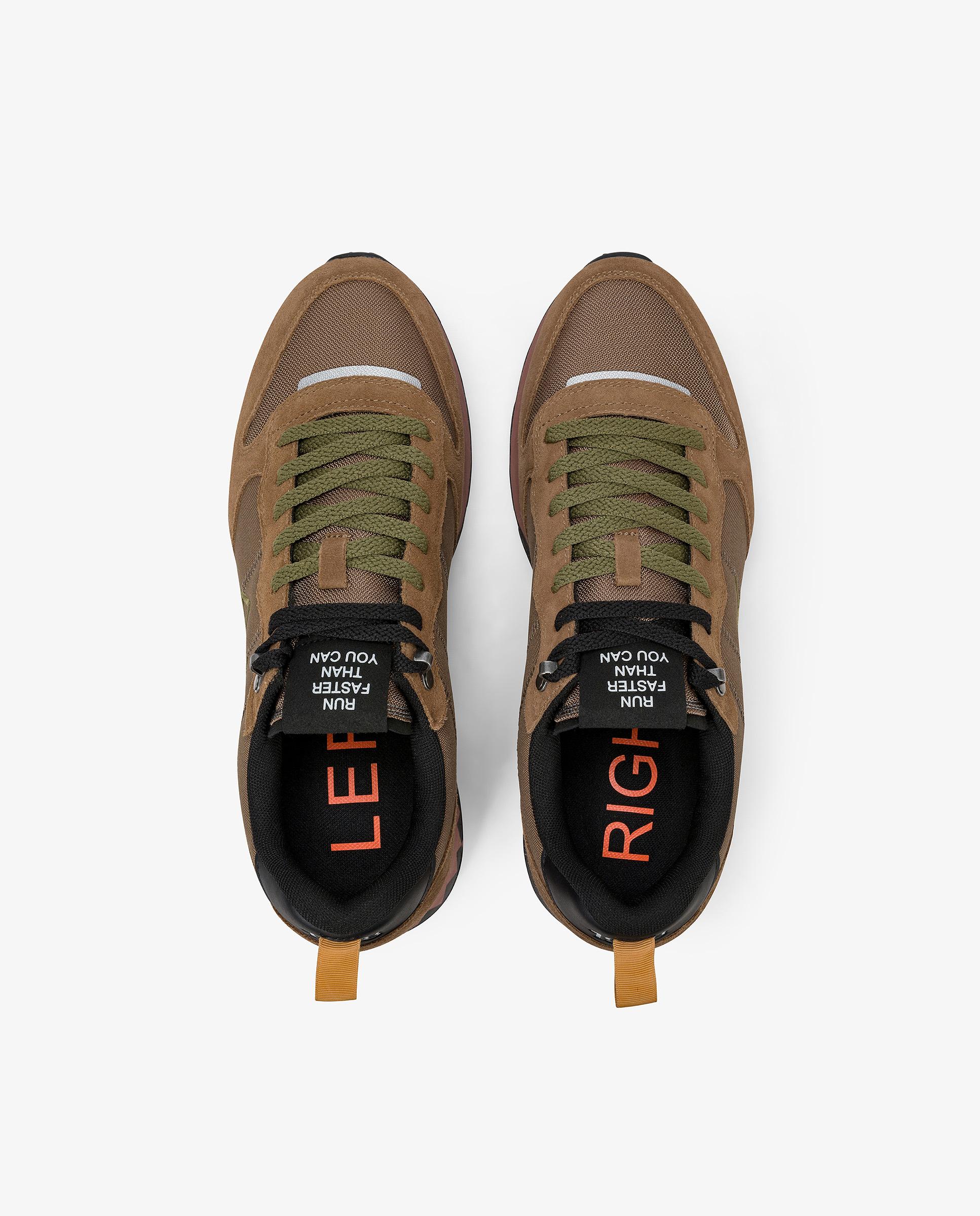 Zapatillas deportivas de hombre de piel con cordones - sun68 - Marrón Marrón-4