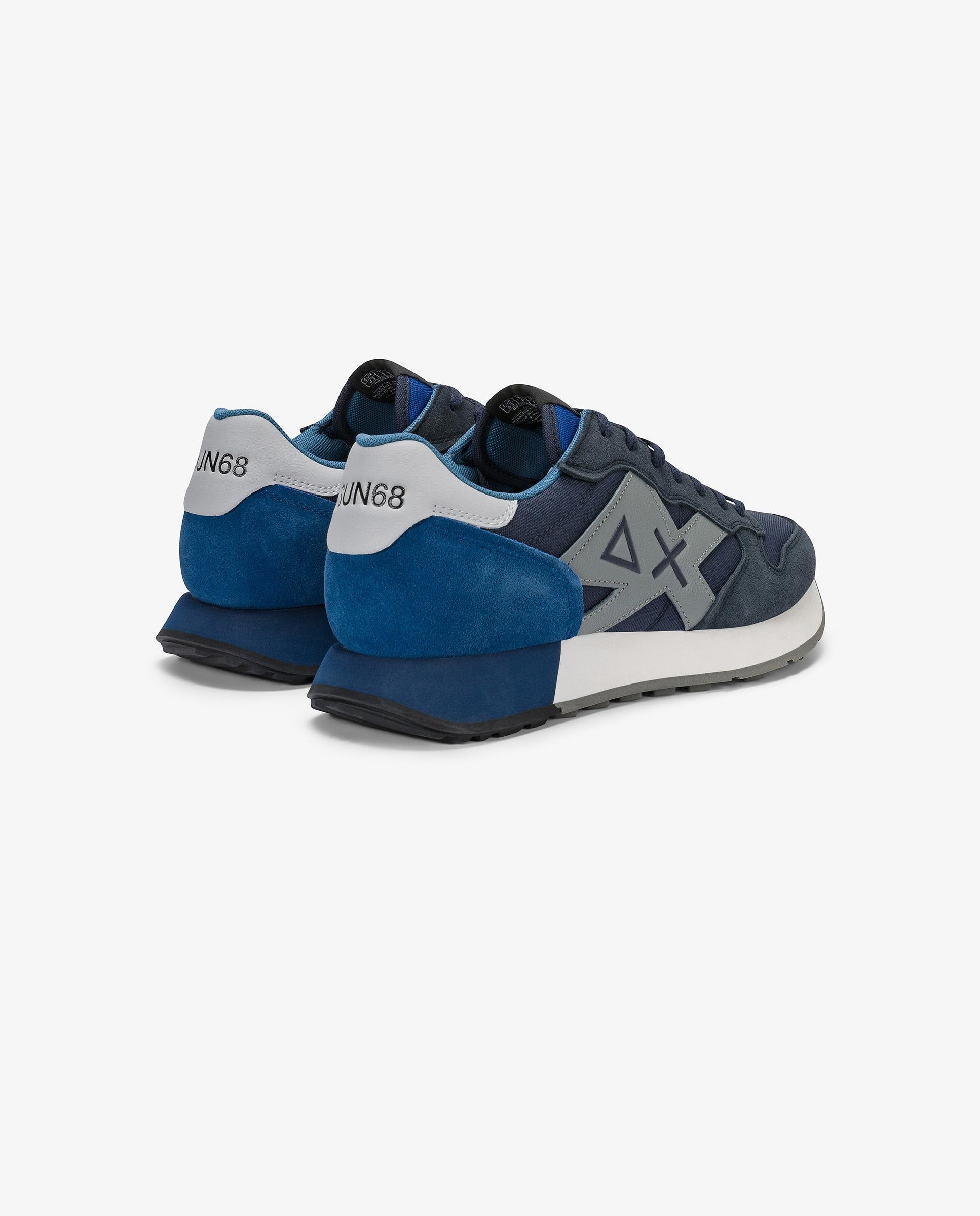 Zapatillas deportivas de hombre de piel con cordones - sun68 - Azulón Azulón-2