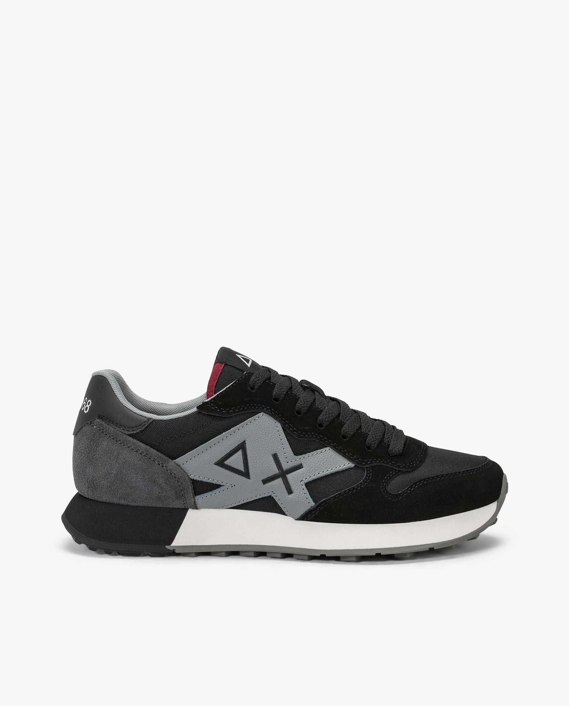 Zapatillas deportivas de hombre de piel con cordones - sun68 - Gris Gris-1