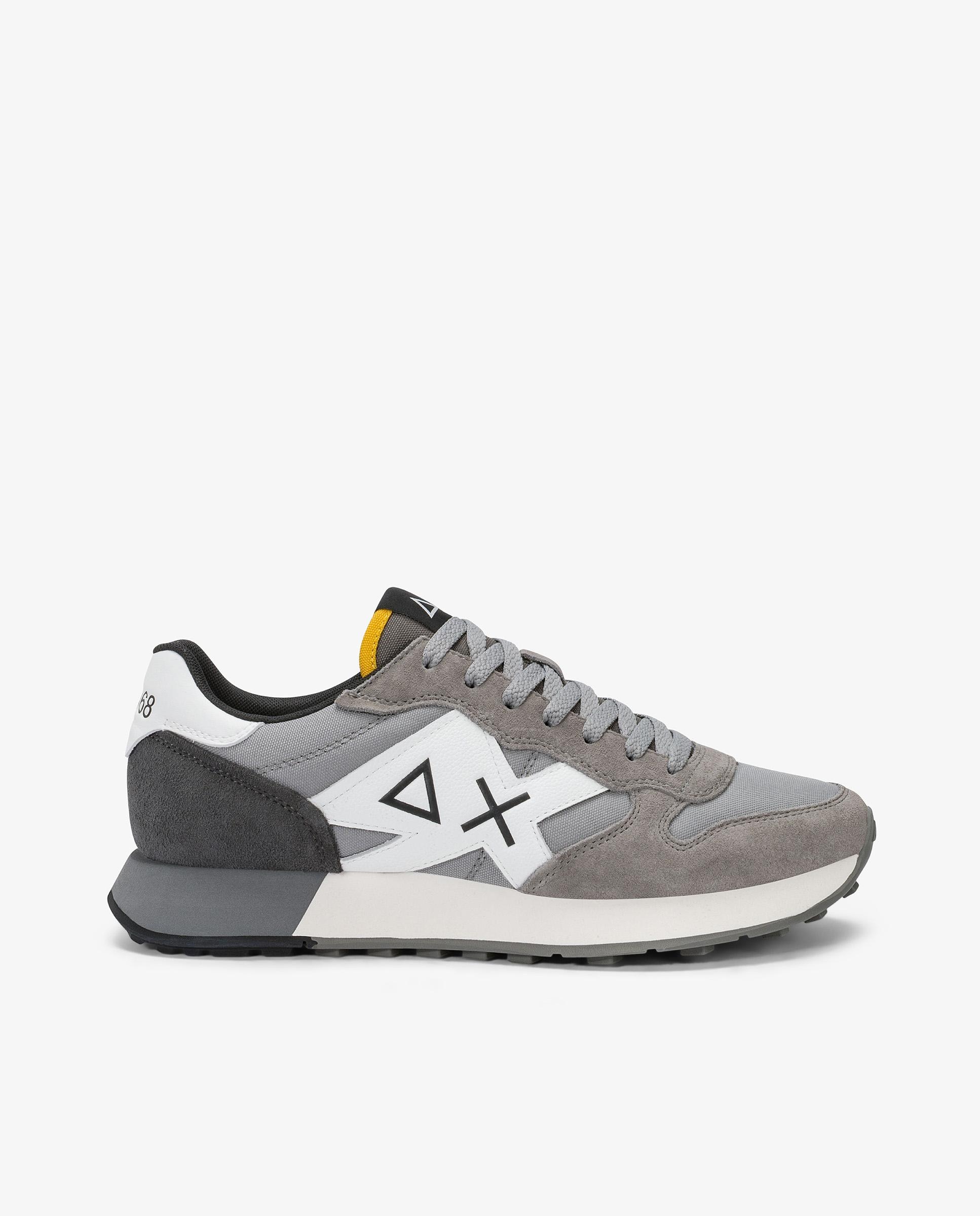 Zapatillas deportivas de hombre de piel con cordones - sun68 - Gris claro Gris claro-1