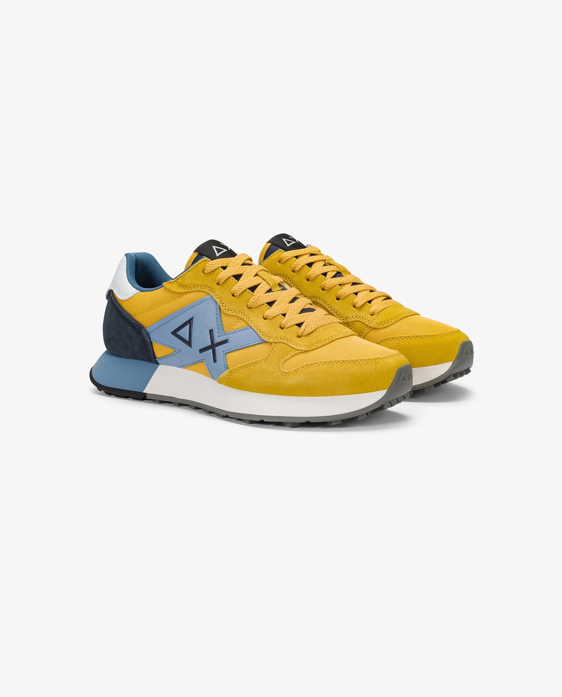 Zapatillas deportivas de hombre de piel con cordones - sun68 - Amarillo Amarillo-3