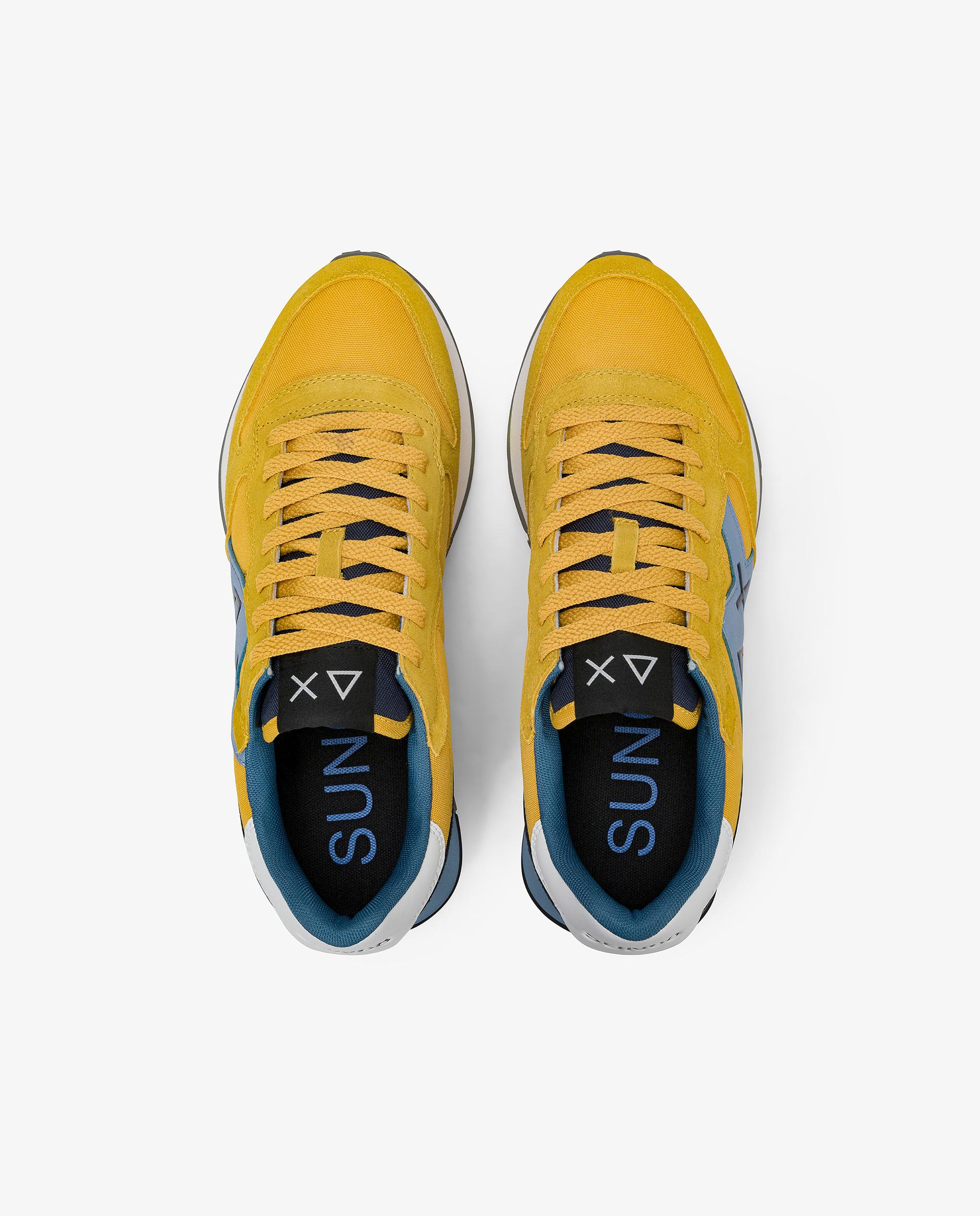 Zapatillas deportivas de hombre de piel con cordones - sun68 - Amarillo Amarillo-4