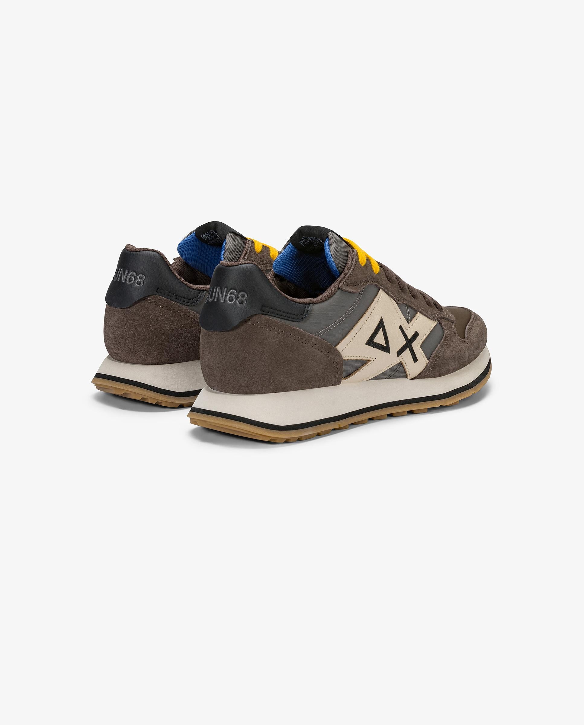 Zapatillas deportivas de hombre de piel con cordones - sun68 - Marrón Marrón-2