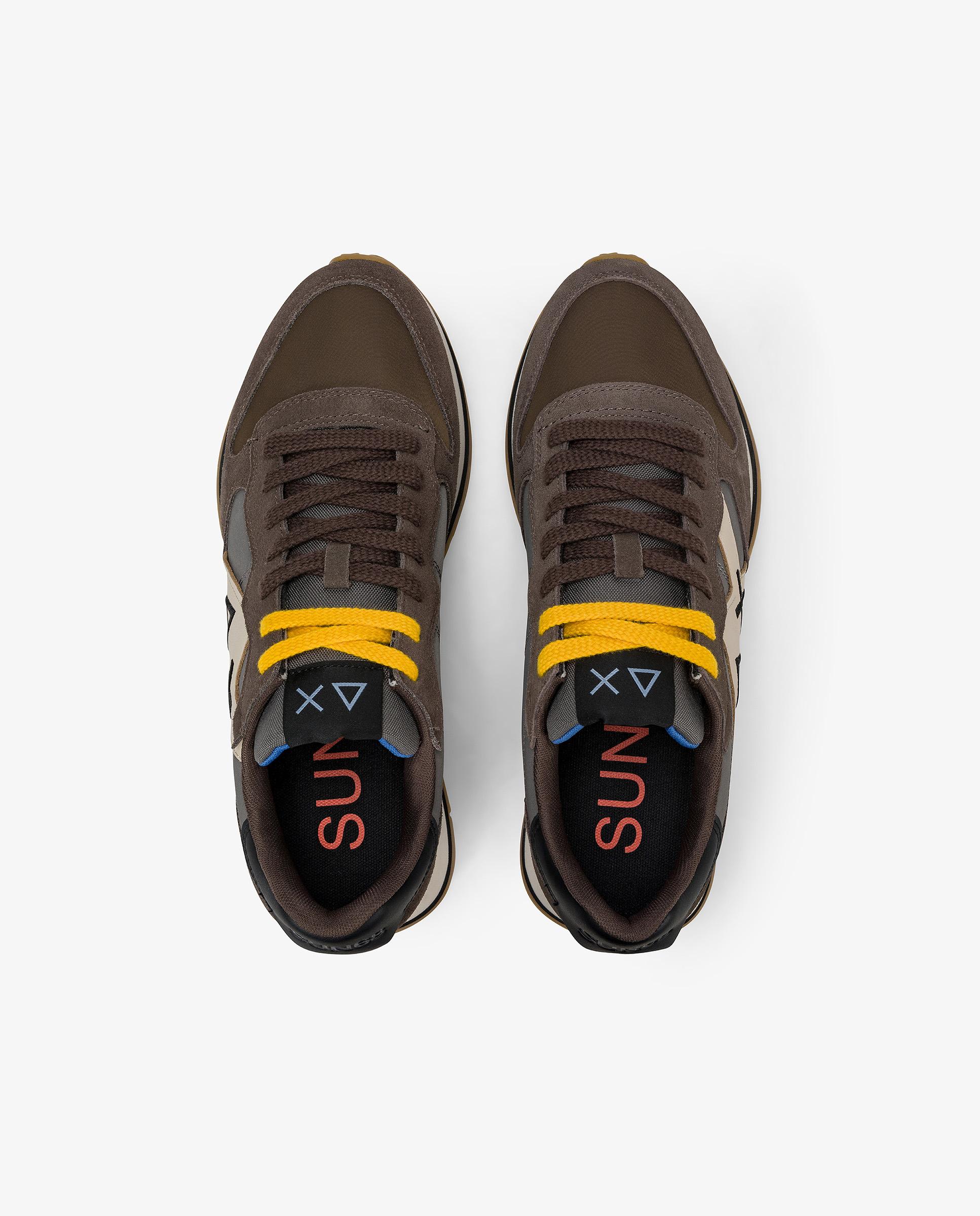 Zapatillas deportivas de hombre de piel con cordones - sun68 - Marrón Marrón-4