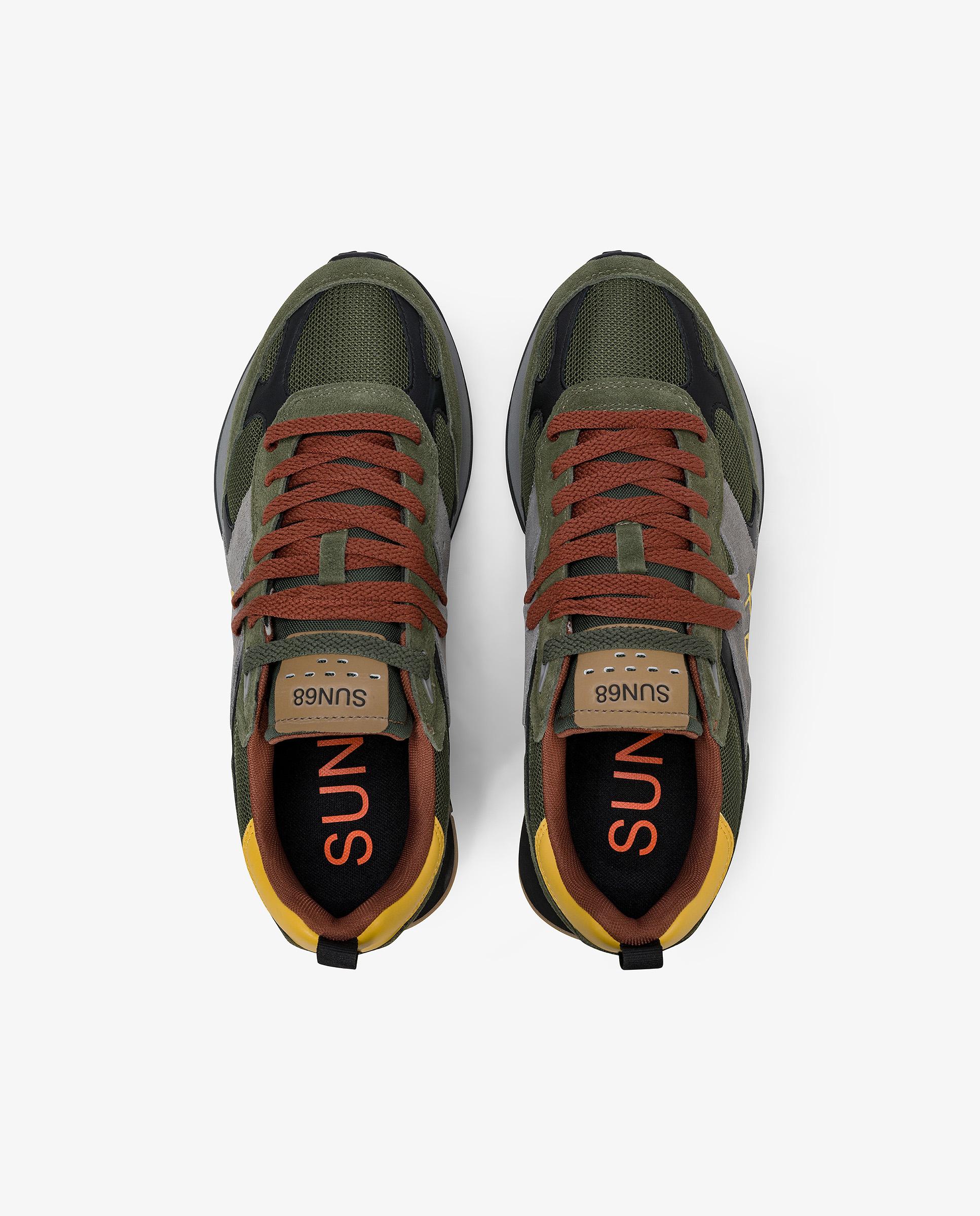 Zapatillas deportivas de hombre de piel con cordones - sun68 - Negro Negro-4