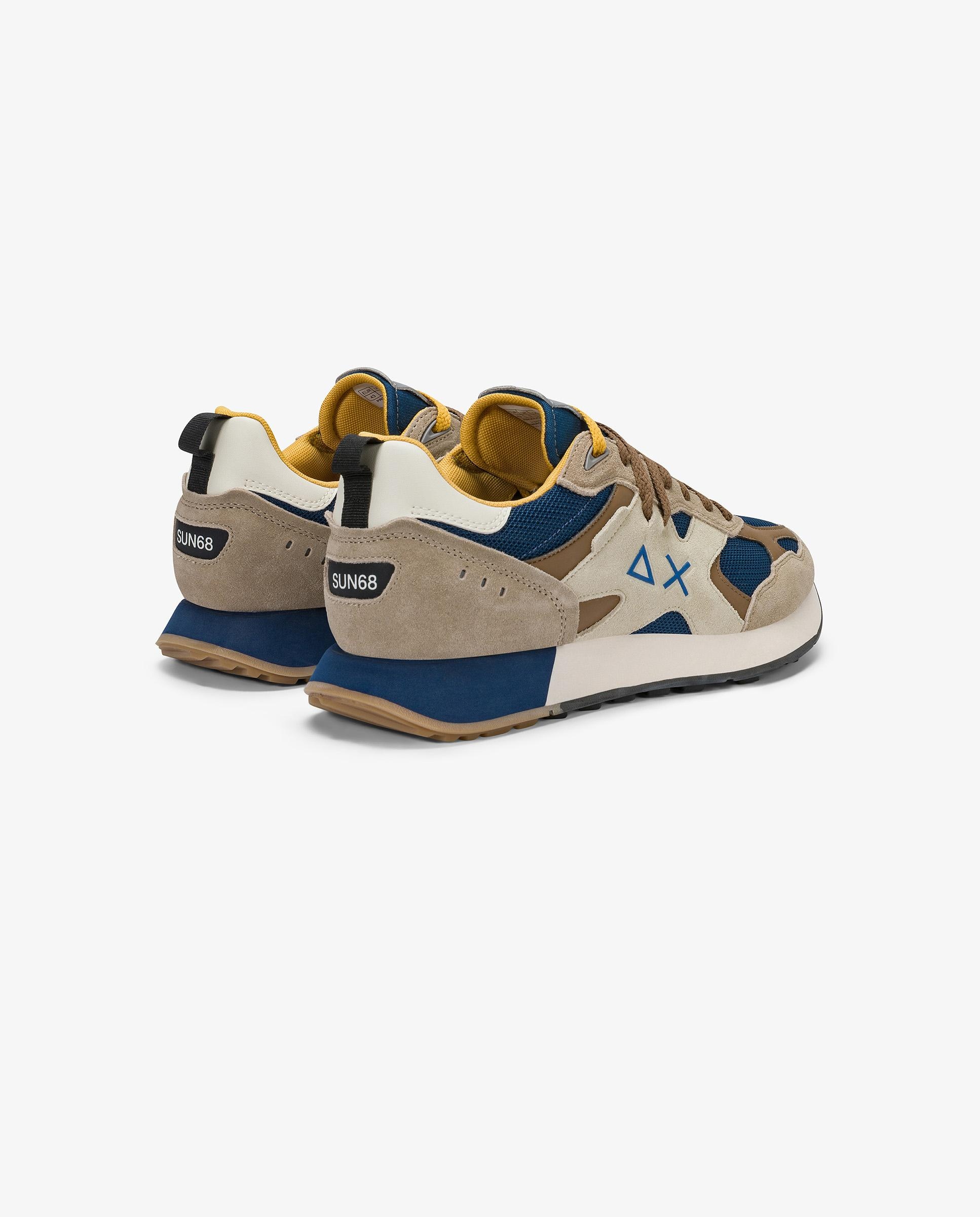 Zapatillas deportivas de hombre de piel con cordones - sun68 - Azul Azul-2