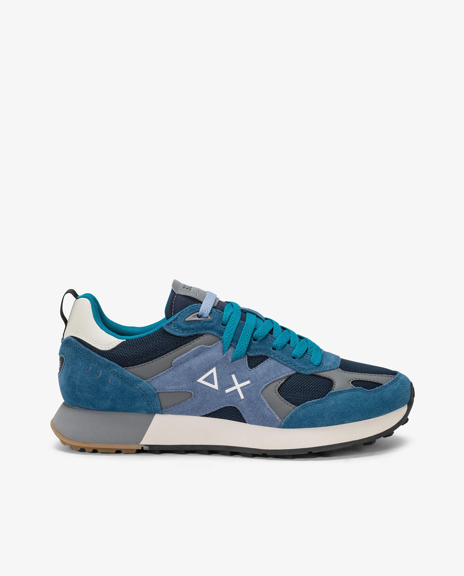 Zapatillas deportivas de hombre de piel con cordones - sun68 - Gris Gris-1