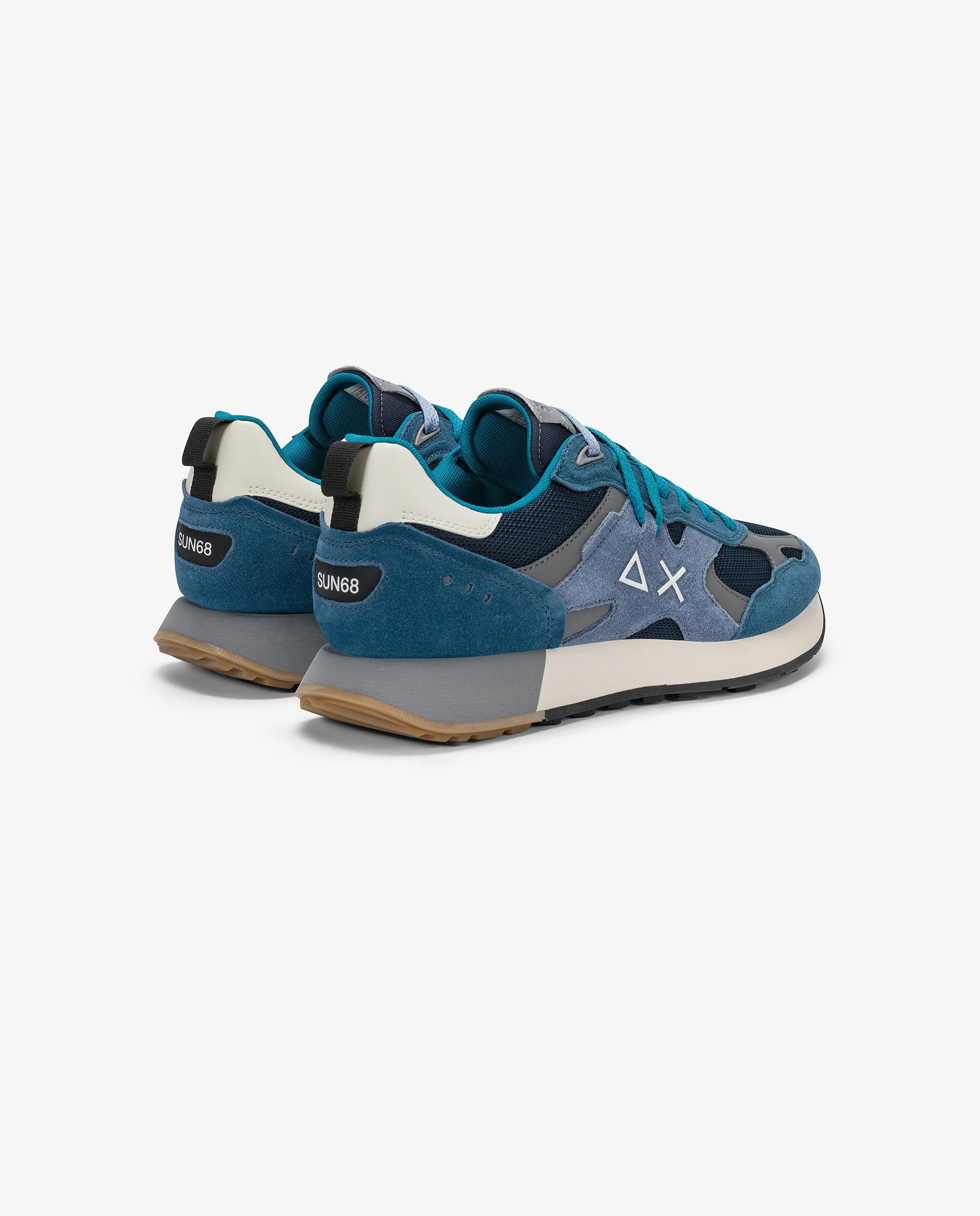 Zapatillas deportivas de hombre de piel con cordones - sun68 - Gris Gris-2
