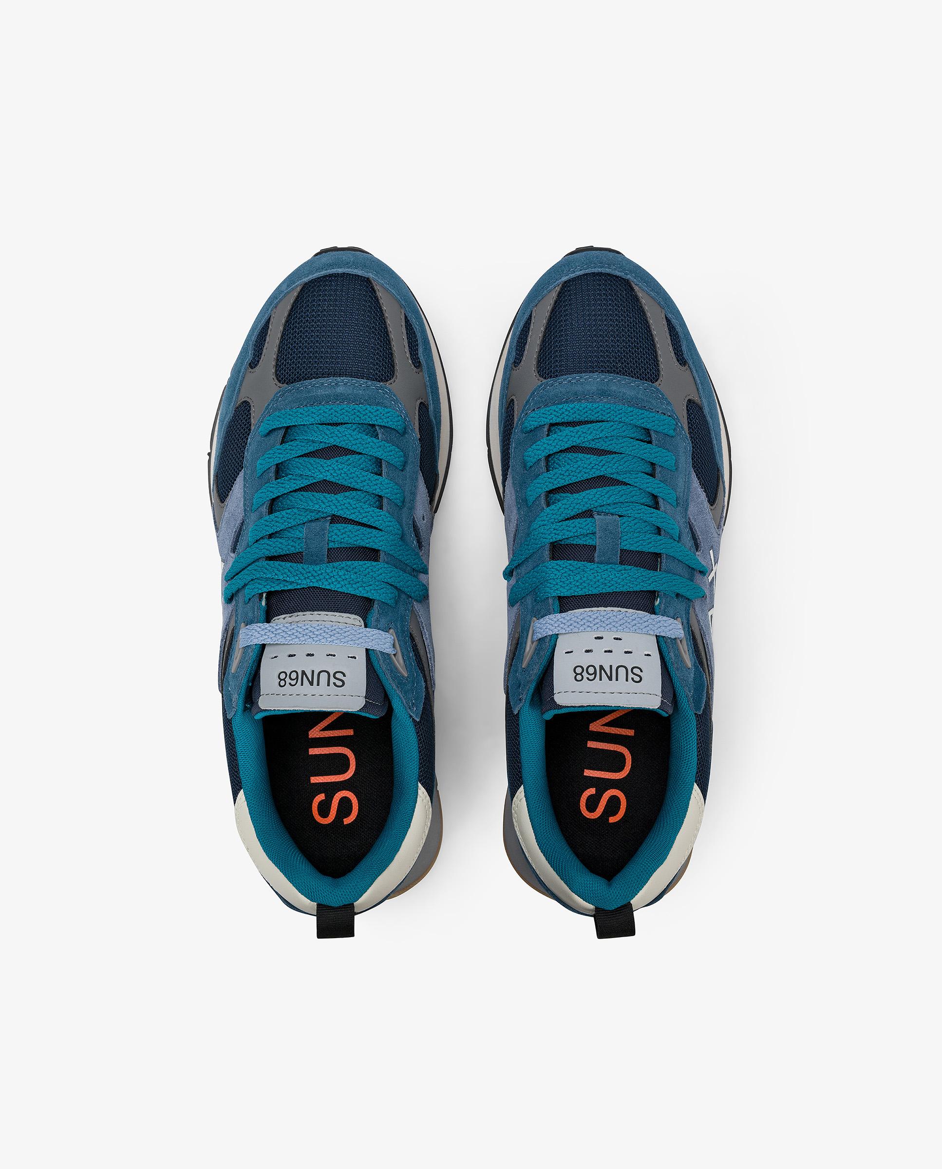 Zapatillas deportivas de hombre de piel con cordones - sun68 - Gris Gris-4