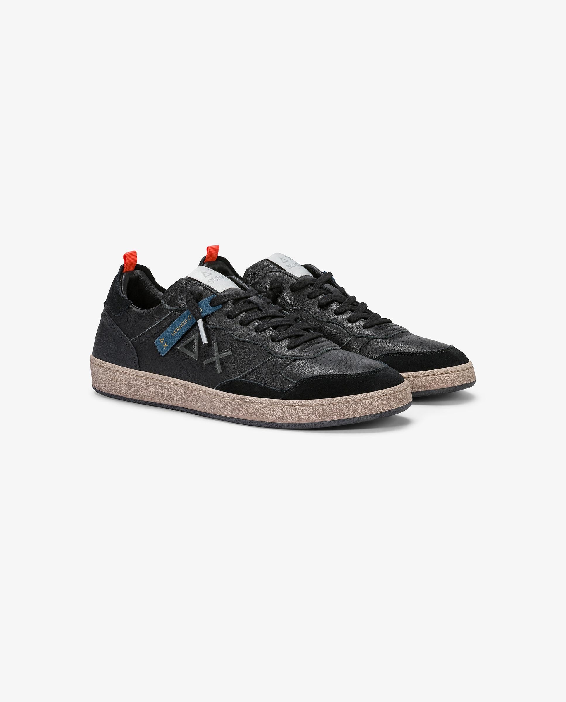 Zapatillas deportivas de hombre de piel con cordones - sun68 - Gris Gris-3