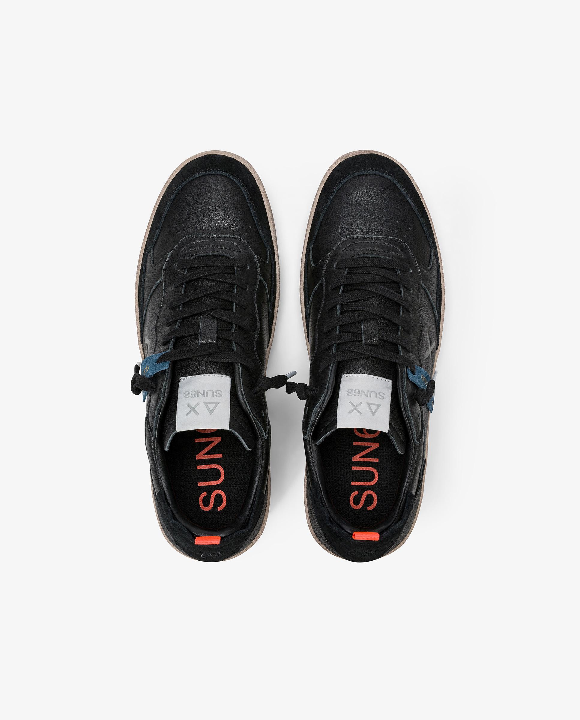 Zapatillas deportivas de hombre de piel con cordones - sun68 - Gris Gris-4