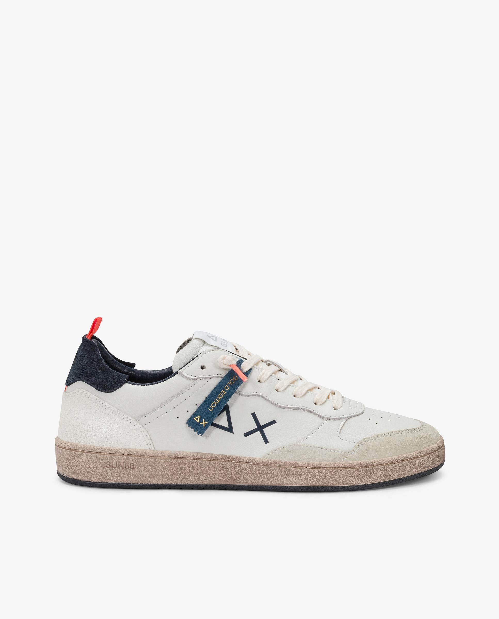 Zapatillas deportivas de hombre de piel con cordones - sun68 - Blanco Blanco-1