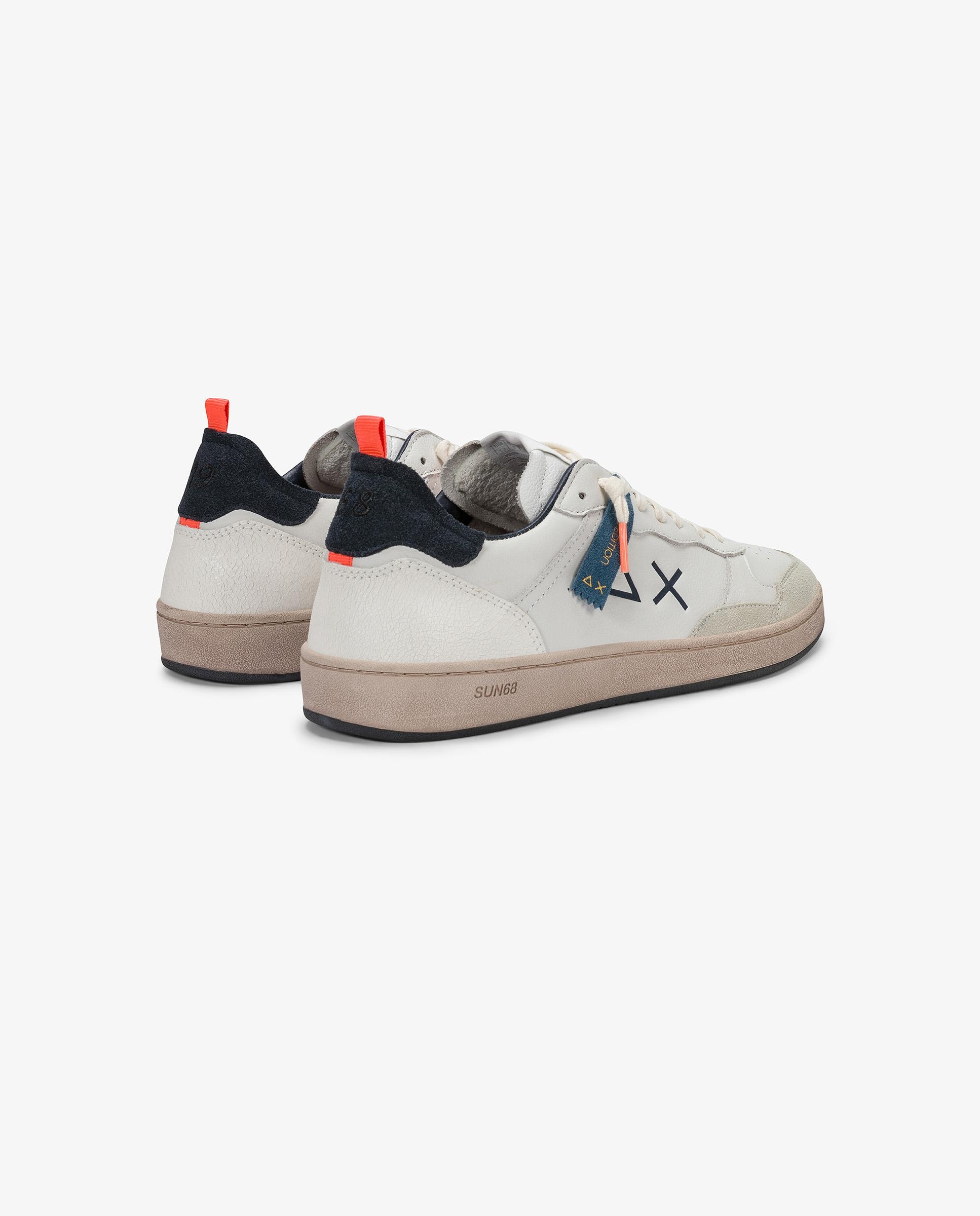 Zapatillas deportivas de hombre de piel con cordones - sun68 - Blanco Blanco-2