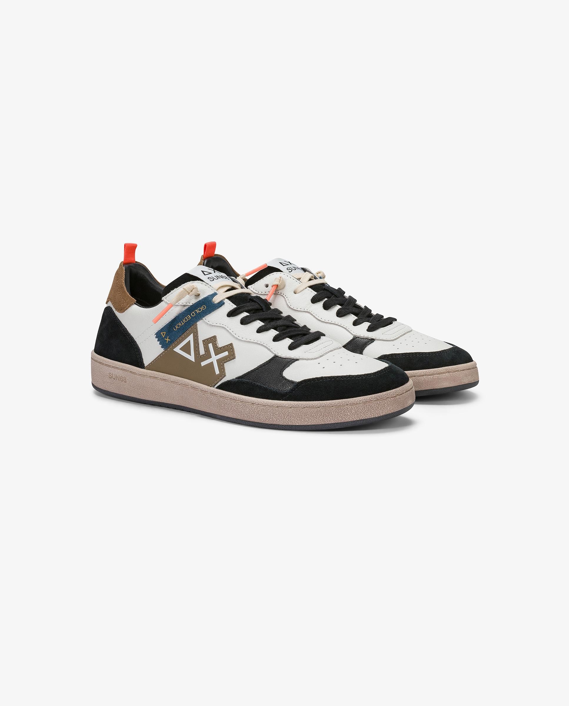 Zapatillas deportivas de hombre de piel con cordones - sun68 - Negro Negro-3