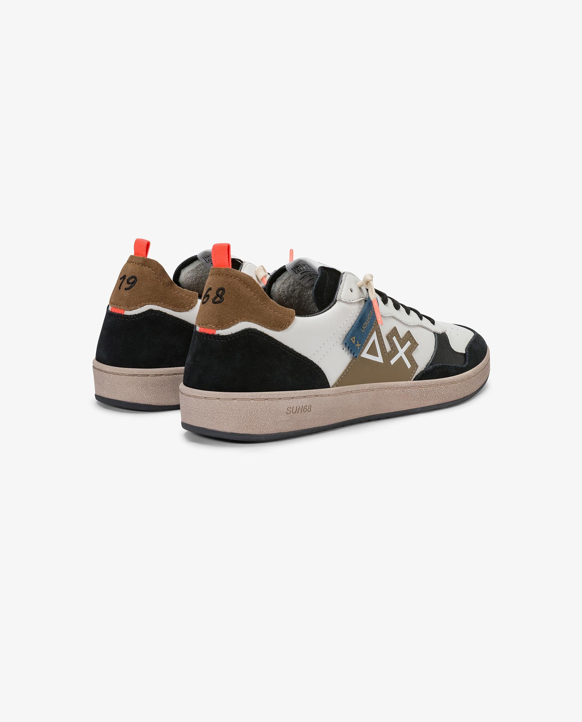 Zapatillas deportivas de hombre de piel con cordones - sun68 - Negro Negro-2