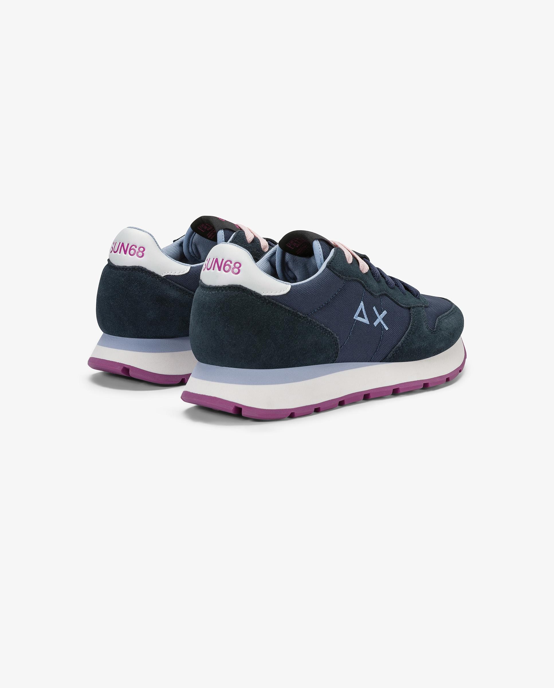 Zapatillas básicas de mujer de piel con cordones - sun68 - Azul marino Azul marino-2