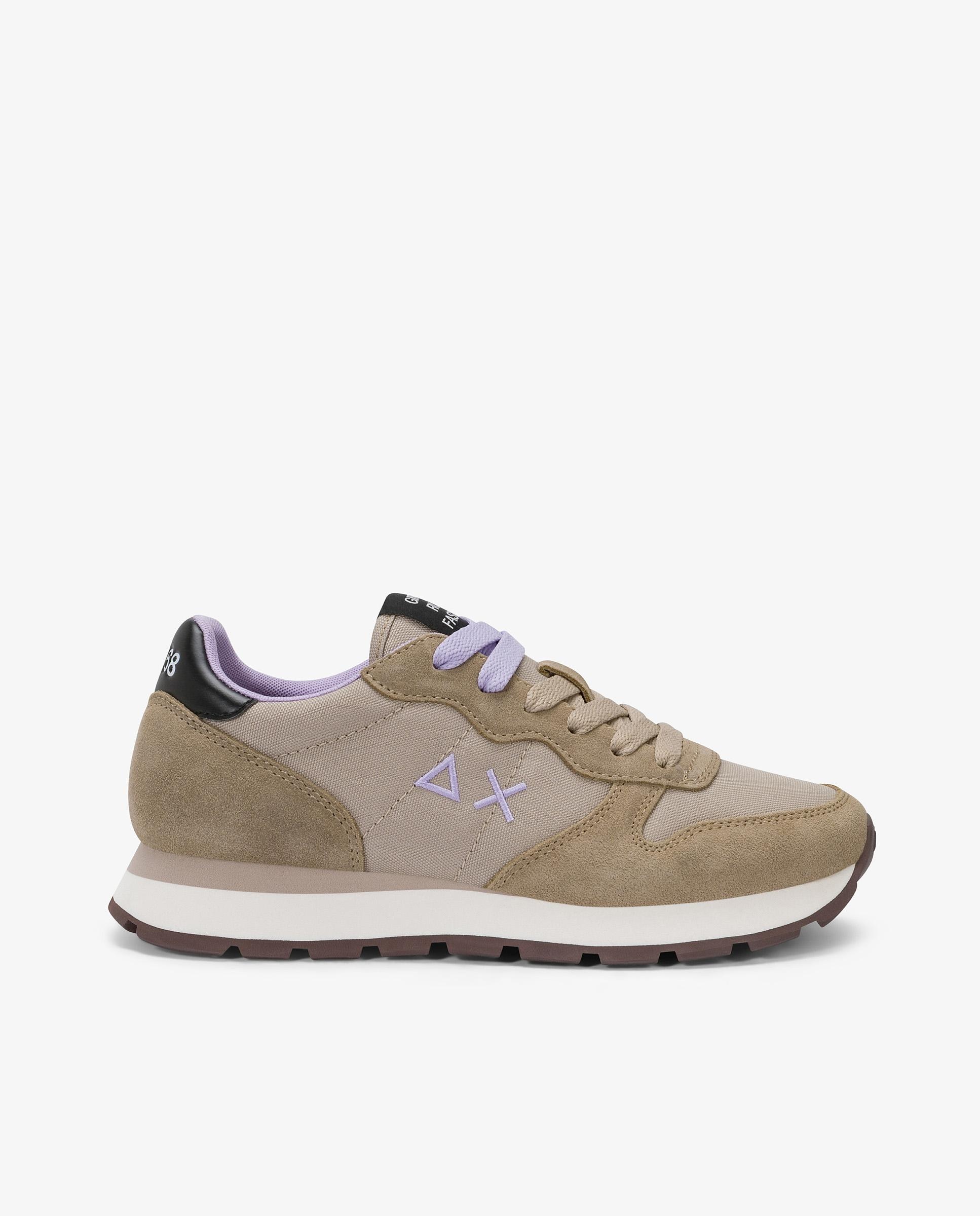 Imagen 0 de Zapatillas básicas de mujer de piel con cordones Beige