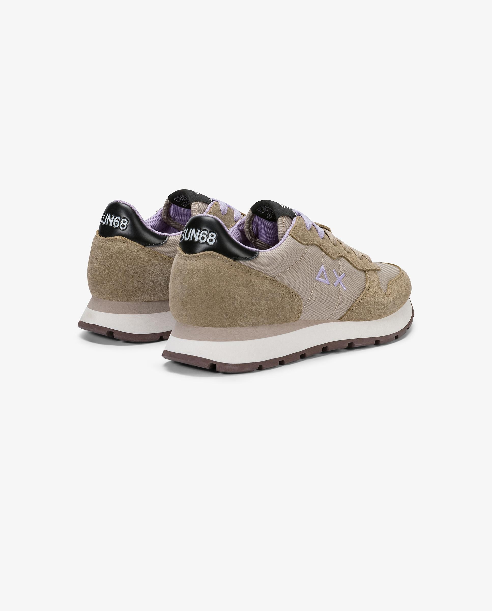 Zapatillas básicas de mujer de piel con cordones - sun68 - Beige Beige-2