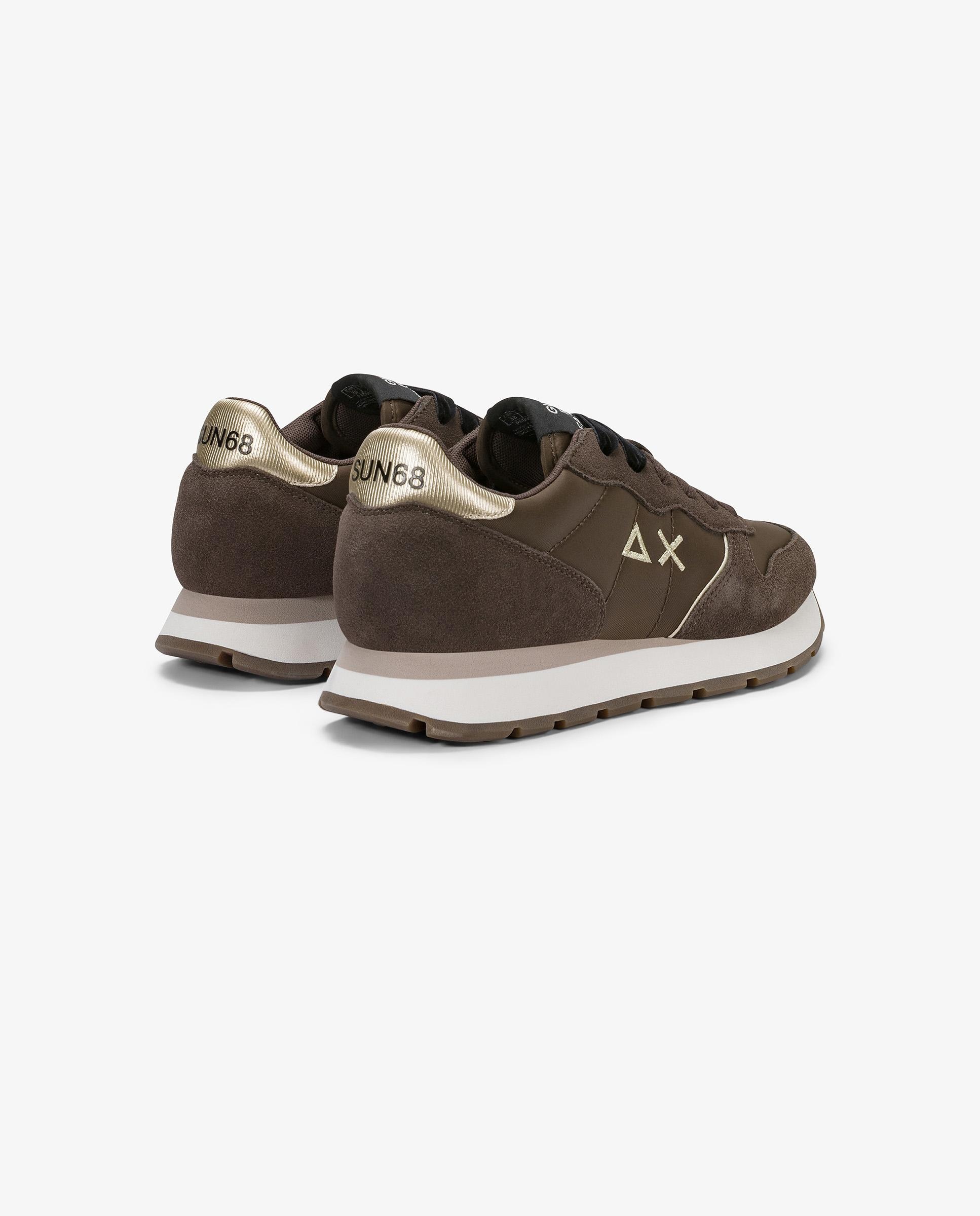 Zapatillas básicas de mujer de piel con cordones - sun68 - Marrón Marrón-2