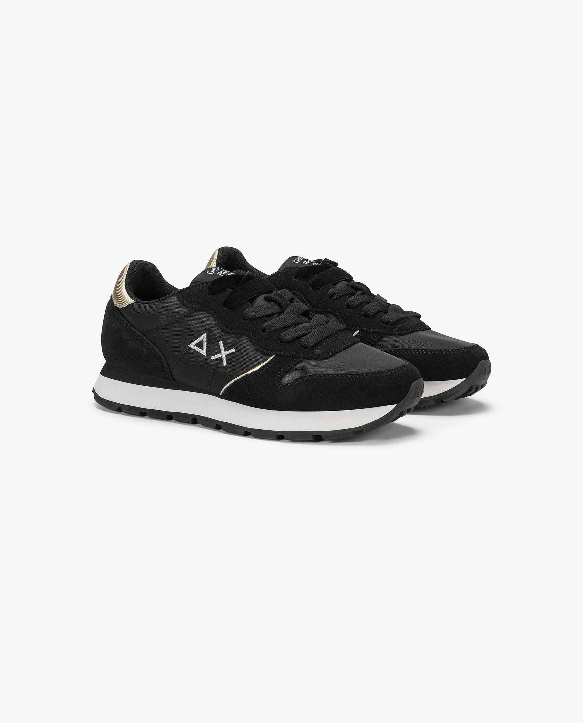 Zapatillas básicas de mujer de piel con cordones - sun68 - Negro Negro-3