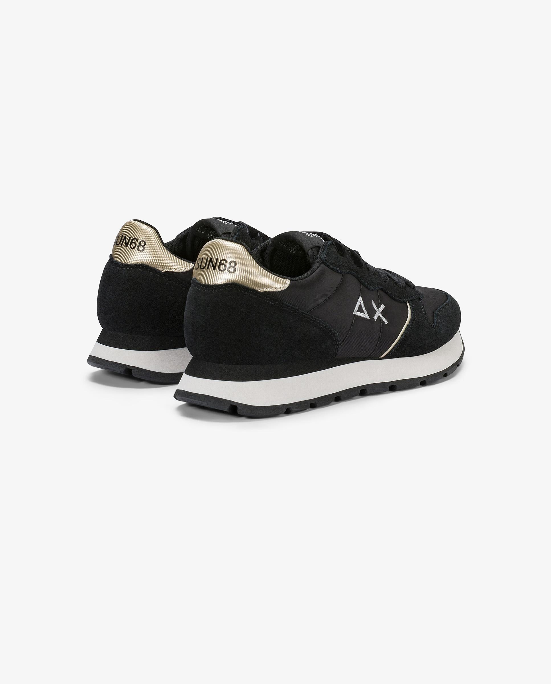 Zapatillas básicas de mujer de piel con cordones - sun68 - Negro Negro-2