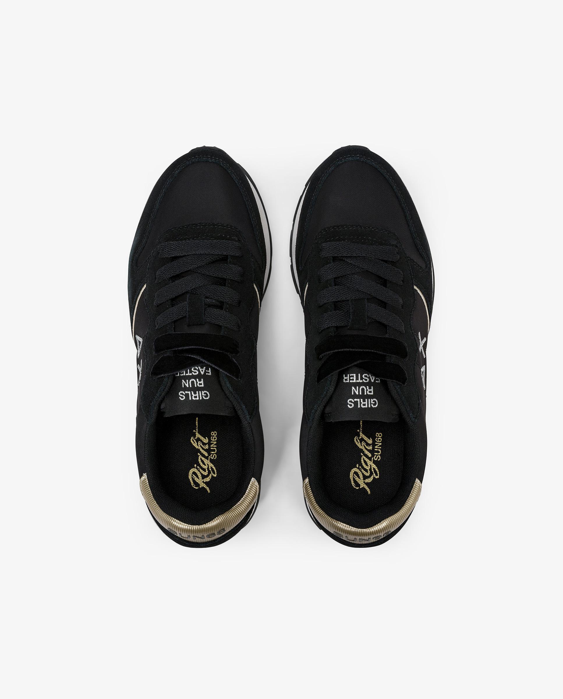 Zapatillas básicas de mujer de piel con cordones - sun68 - Negro Negro-4