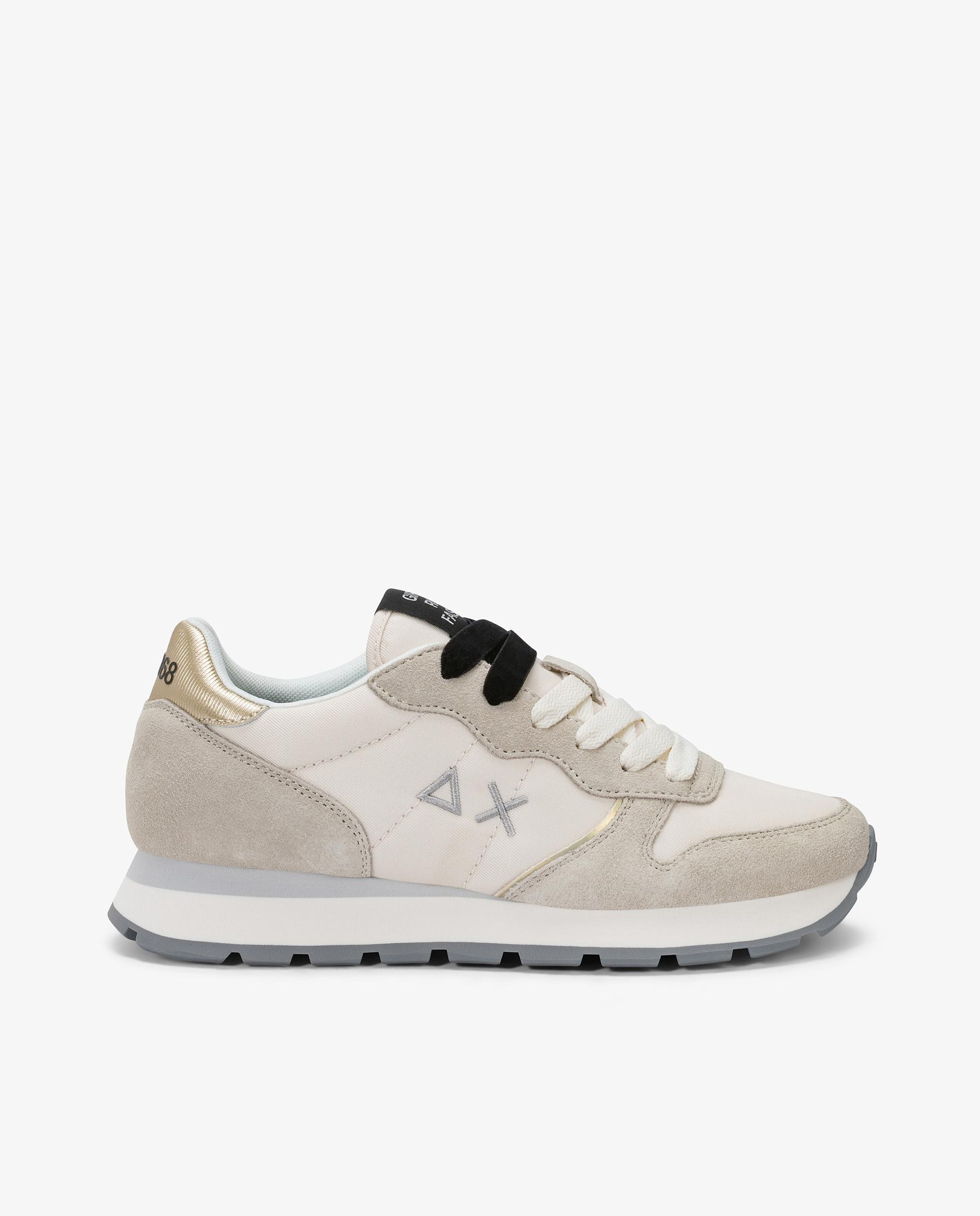 Zapatillas básicas de mujer de piel con cordones - sun68 - Blanco Blanco-1