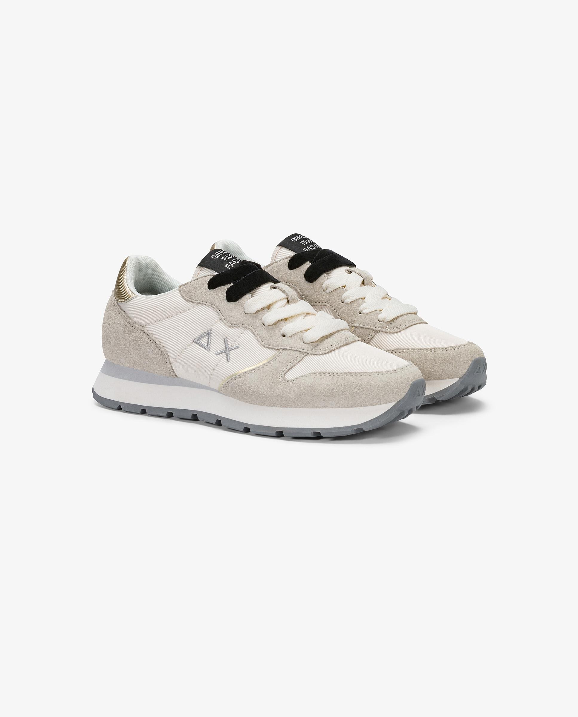 Zapatillas básicas de mujer de piel con cordones - sun68 - Blanco Blanco-3